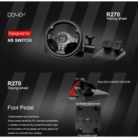 Universal 270° Game Steering Wheel - 7-in-1 Compatible with PC, PS4, PS3, Switch, Xbox & Android Devices