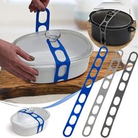 Reusable Silicone Lid Strap Universal Elastic Fixing Band for Pot & Lunch Box Lids Practical Outdoor Camping Tableware Accessory