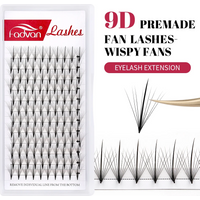 FADVAN 9D Premade Wispy Fan Lashes Sharp Stem Soft Russia Volume Fans Eyelash Extension Individual Sandwich Faux Mink Eyelashes
