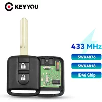 KEYYOU 5WK4 876/ 818 433MHz ID46 Chip Key Fob For Nissan Elgrand X-TRAIL Qashqai Navara Micra Note NV200 2 Buttons Remote Key