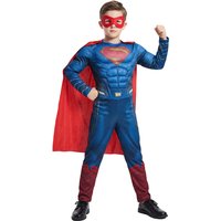 Kids Muscle Costume Superhero Bodysuit Halloween Performance Outfit for Boys Girls Movie Character Cosplay Includes Red Cape