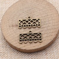 40pcs 24x14mm(0.94x0.55inch) 2 Colors Antique Bronze Color Antique Silver Color Earring Connector Jewelry Accessories Supplies
