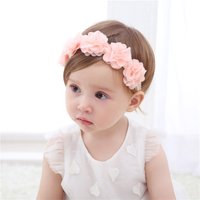 Pink Chiffon Baby Headband Korean Sweet Floral Princess Hairband Headwear for Girl Kids Hair Accessories Photography Props