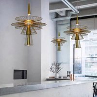 Gravity chandelier LED potlight black gold flying saucer light fixture For kitchen decoration luxury decoration shop foyer light