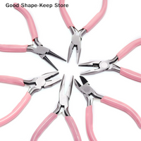 dailyMini Pliers Diagonal Round Bent Needle Nose Handcraft Beading Insulated Cutter Pliers For Jewelry Making Tools