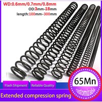 10PCS Spring Steel Pressure Spring Return Spring Wire Diameter 0.6mm0.7mm0.8mm Outer Diameter 3mm-18mm Long Spring100mm-300mm