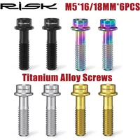 RISK Bicycle Screws Titanium M5*16 M5*18 Bicycle Handlebar Stem Screws Ultralight MTB Power Stem Screws Bike Accessories