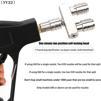 Dual Car Nozzle Adapter Rod Quick Connect Double Spray Fitting Rotating Nozzles Auto High Pressure WasherGun Clean Tool〔YY32〕