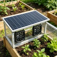 Solar Powered 10W 15W Ventilation Fan Kit Dual Exhaust Cooling Weather Resistant for Chicken Coop Greenhouse Pet House RV Shed