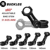 AliExpress BUCKLOS MTB Bike Stem Adjustable 60 Degree Riser For Handlebar 31.8/25.4mm Bicycle Stem for XC Mountain Road Bike Cycling Part