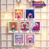 FACTORYSTORE sale New Angel and Stocking Funny Anime Cosplay Acrylic Pendant Keychainson Backpack Clothes Ornament6cm GiftOption