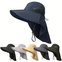Men's Summer Sun Hat UV Protection Wide Brim Fishing Cap Breathable Outdoor Camping Hiking Panama Hat with Neck Cover bucket hat