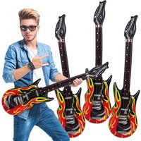 Inflatable Guitar 36'' Reusable Inflatable Guitar Toy Rock and Roll Party Favors Inflatable Party Prop 80s 90s Party Decors