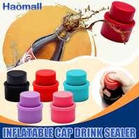 Bottle Stopper Inflatable Airtight Soda Cap Drink Sealer Caps Reusable Carbonated Beverage Bottle Stopper Cover