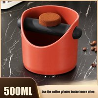 Shock-Absorbent Espresso Coffee Knock Box Anti-Slip Dump Bin with Removable Knock Bar for Coffee Grounds Waste Bin