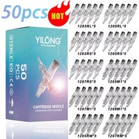 YILONG Transparent Tattoo Cartridge Needles 20/50/100pcs Mixed Size Steriled Needles with Membrane Safety Cartridges Needles