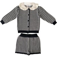 2024 New Autumn Newborn Baby Girls Knitted Clothing Set Long Sleeved Cardigan Coat+Shorts Toddler Baby Girl Clothes Suit