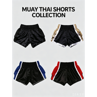 Plain Muay Thai Shorts Kids Women Men Boxing Competition Pants Breathable Satin BJJ MMA Sparring Kickboxing Training Sports Gear