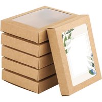 Kraft paper photo frame photo storage box greeting card small gift packaging box candy biscuit window folding paper box