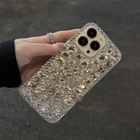 Bling Crystal Full Diamond Case For iPhone 17 16 11 12 13 14 15 Pro Max XS XR Plus Women Luxury Fashion Glitter Rhinestone Cover