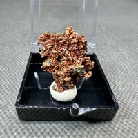 Natürliches JIANGXI-Mineralexemplar aus natürlichem Kupfer + Kartongröße 3,4 cm + heilende Quarzkristalle und Steine aus Stein