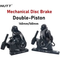 NUTT S7 Road Bike Mechanical Disc Brake Double Piston Caliper Front Rear Brake Flat Mount 140 160mm Rotor Wire Pull Brake