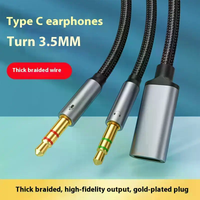 Phone Tablet PC Accessories With USB C Port Cable Conversion Earphone Microphone 3.5mm To Type-C Aux Analog signal Audio Adapter