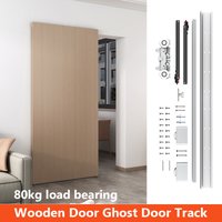 Sliding Doors System Concealed Sliding Barn Door Hardware 34in 86cm Rail Kit Home Ghost Interior Sliding Hidden Doors Track