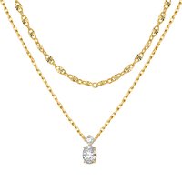 Orstarry 925 Sterling Silver Exquisite Zircon Double-layer Necklace Pendant Necklace for Women Birthday Gifts Fine Jewelry