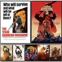 Movie Horror The T-Texas Chainsaw M-Massacre Poster HD art sticky wall waterproof home bedroom bar aesthetic decoration