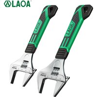 LAOA Short Handle Wrench Light Weight Adjustable Thin Pointed Tip Large Opening Spanner 6" 8" Repair Tool
