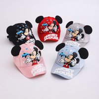 Disney Mickey Minnie Anime Figure Polyester Baseball Cap Cartoon Cute Kid's Peaked Cap Sun Protection Dress Up Decoration Gifts