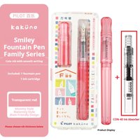 Pilot kakuno Smile Family Series Fountain Pen,Transparent Colorful Kids Writing Tool with Ergonomic Grip Pen For Joyful Writing