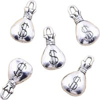 12pcs Charms Wallet Dollar Purse Money 17x9mm Antique Silver Color Pendants Making DIY Handmade Tibetan Finding Jewelry