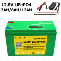 12.8V 7Ah 8Ah 12Ah LiFePO4 Lithium Iron Phosphate Rechargeable Battery For Sprayer Portable Speaker, Outdoor Camping,Toy Cars