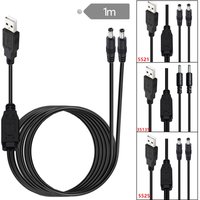 USB to Dual DC Y Splitter Power Cable 5.5mm x 2.1mm 5.5mm x 2.5mm 3.5mm x 1.35mm for Camera Speaker Sensor LED Light Strip Fan