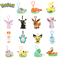 Original Pokemon Eevee Plush Keychain Set 5 inch Snorlax Plush Keychain Doll Pikachu Jigglypuff Umbreon Bag Pendant Gifts