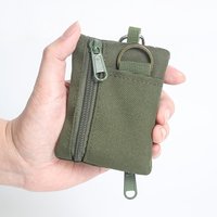 1pc Mini Wallet Zipper Key Bag Canvas Zipper Sports Storage Bag Small Hanging Bag Card Bag