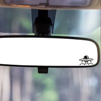 2Pcs UFO Alien Waterproof Vinyl Sticker For Car Rearview Mirror Window Bumper Decal