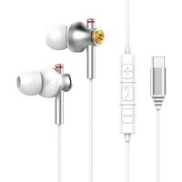 Portable USB Type-C Wired In-ear Headphones Dolby Sound With Noise Reduction Type C 3.5mm Music Wired Earphones for Music Game