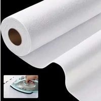 1 Roll 12inch×5yd Iron-On Fusible Fleece Interfacing Non-Woven Batting One Sided for Sewing Crafting Quilting