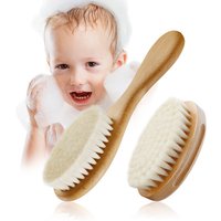 Baby Care Soft Wool Hair Brush for Newborn Wooden Infant Head Massager Portable Little Child Accessories Baby Shower Soft Mini