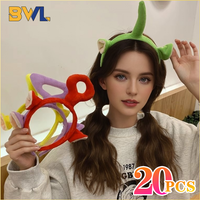 20PCS Headband Cartoon Mouse Hairband New Cartoon Plush Doll Headband French Wide-brim Hairpin Photo Headwear Creative Girl Gift
