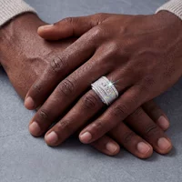 Full Iced Out Moissanite Men's Hip Hop Ring, Bling Bling Halo Statement Jewelry, Perfect Birthday/Anniversary Gift for Him