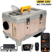 8KW 12V/220V Tragbarer Diesel-Lufterhitzer mit Selbstreinigungsfunktion & Bluetooth-App, Höhlenmodus Auto-Dieselheizung für Wohnmobile, LKW, Transporter