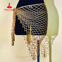 BellyDance Waist Chain for Women's Triangular Mesh Hip Scarf Oriental Dance Practice Belt Girls Dancing Performance Accessories