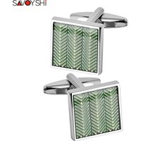 SAVOYSHI Newest Square Enamel Cufflinks For Mens High Quality Business Cuff links Brand Cuff Buttons Gift Jewelry