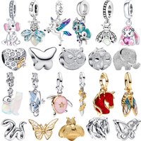 Original 925 Sterling Silver Charms Animal Turtle Butterfly Chameleon Beads Pendants Fit Bracelet Necklace DIY Jewelry Gift