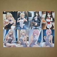 8Pcs/set Sexy Card NSFW Bunny suit Maid dress Saber Tohsaka Rin Matou Sakura Illya DIY PTCG Animation Collection Card 18+