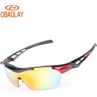 AliExpress 2024 OBAOLAY hot sell 5 lenses outdoors cycling glasses bike riding glasses UV400 protection